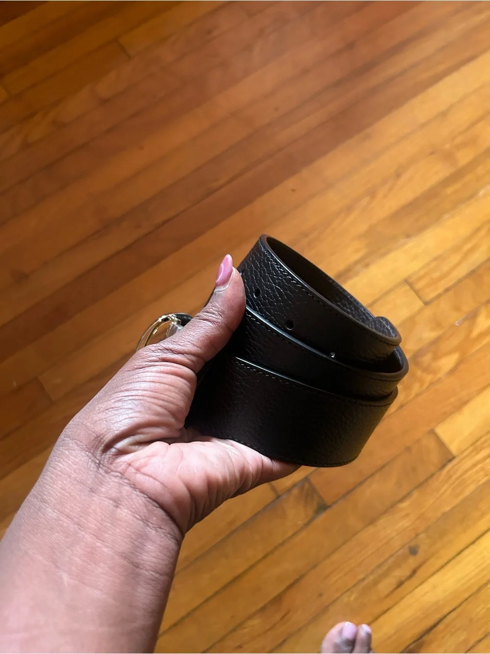 Gucci Black Leather Belt with Silver Double G Buckle and Red Lining